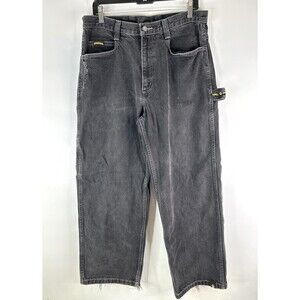 Vintage Lowrider Wide Leg Jeans Men's 34x30 Black Denim Y2K Skater